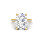 Load image into Gallery viewer, 7 Ct Oval Moissanite Women Engagement Rings 14K White Gold Plated