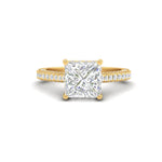 Load image into Gallery viewer, 2.50Ct Princess Cut Moissanite Women Engagement Ring 14K White Gold Plated