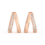 Load image into Gallery viewer, 1/2 Ct Round Cut Moissanite Hoop Earrings 14K Gold Plated