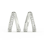 Load image into Gallery viewer, 1/2 Ct Round Cut Moissanite Hoop Earrings 14K Gold Plated