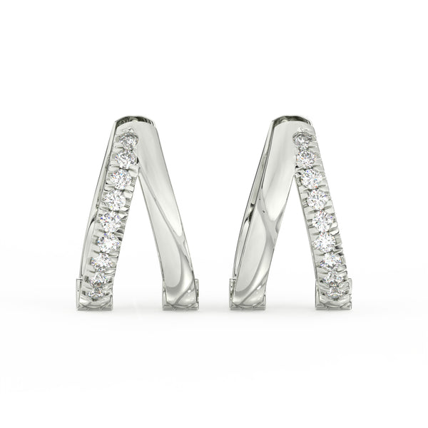 0.15 Ct Round Cut Moissanite Hoop Earrings 14K Gold Plated