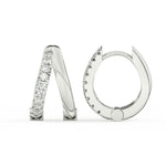 Load image into Gallery viewer, 1/2 Ct Round Cut Moissanite Hoop Earrings 14K Gold Plated