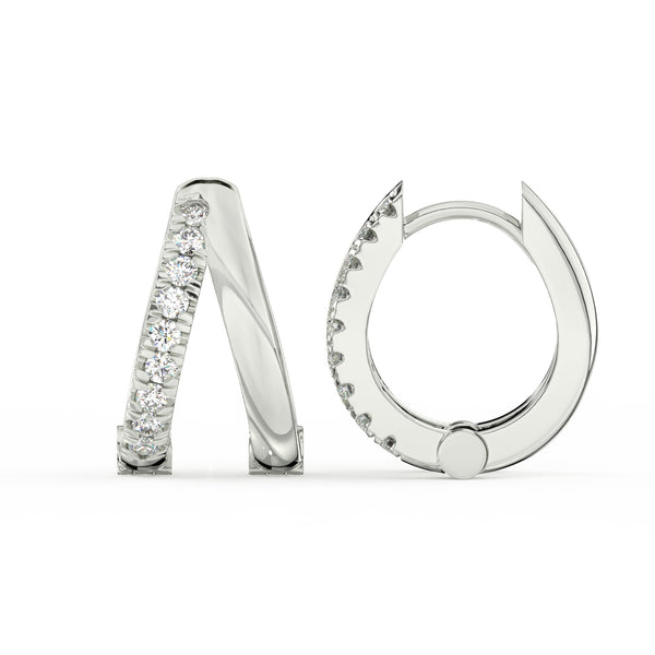 0.15 Ct Round Cut Moissanite Hoop Earrings 14K Gold Plated