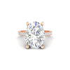 6 Ct Oval Moissanite Women Engagement Rings 14K White Gold Plated