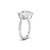 6 Ct Oval Moissanite Women Engagement Rings 14K White Gold Plated