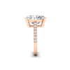 6 Ct Oval Moissanite Women Engagement Rings 14K White Gold Plated