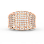 Load image into Gallery viewer, 5Ct Round Cut Moissanite Men’s Cluster Ring 14K White Gold Plated