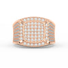 2.48Ct Round Cut Moissanite Men’s Cluster Ring 14K White Gold Plated