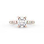 Load image into Gallery viewer, 2Ct Oval Cut Moissanite Halo Engagement Ring 14K White Gold Plated
