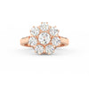 2.29Ct Round Cut Moissanite Women Cluster Engagement Ring 14K Yellow Gold Plated