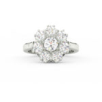 Load image into Gallery viewer, 3Ct Round Cut Moissanite Women Cluster Engagement Ring 14K Yellow Gold Plated