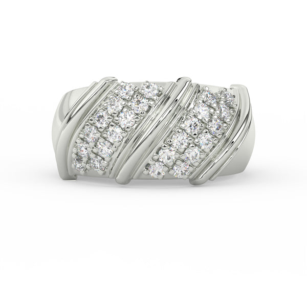 1Ct Round Cut Moissanite Men Cluster Wedding Band Ring 14K Yellow Gold Plated