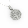 2Ct Round Cut Moissanite Hexagonal Cluster Pendant Necklace 14K Yellow Gold Plated