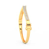 2.55Ct Round Cut Moissanite Wave Bangle Bracelet 14K Yellow Gold Plated