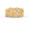 1Ct Round Cut Moissanite Men Cluster Wedding Band Ring 14K Yellow Gold Plated