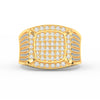 2.48Ct Round Cut Moissanite Men’s Cluster Ring 14K White Gold Plated
