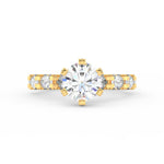 4Ct Round Cut Moissanite Women's Wedding Engagement Ring 14K Yellow Gold Plated