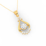 Load image into Gallery viewer, 2Ct Round Cut Moissanite Teardrop Pendant in 14K Rose Gold