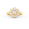 2.29Ct Round Cut Moissanite Women Cluster Engagement Ring 14K Yellow Gold Plated