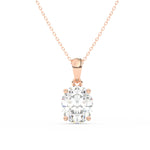Load image into Gallery viewer, Oval Cut Moissanite Solitaire Pendant in 14K Yellow Gold