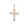 1.51Ct Round Cut Moissanite Men’s Cross Pendant in 14K White Gold
