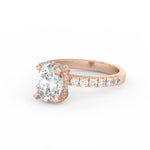 Load image into Gallery viewer, 2Ct Oval Cut Moissanite Halo Engagement Ring 14K White Gold Plated