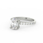 Load image into Gallery viewer, 2Ct Oval Cut Moissanite Halo Engagement Ring 14K White Gold Plated