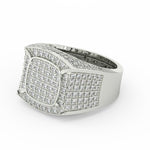 Load image into Gallery viewer, 5Ct Round Cut Moissanite Men’s Cluster Ring 14K White Gold Plated