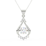 Load image into Gallery viewer, 2Ct Round Cut Moissanite Teardrop Pendant in 14K Rose Gold