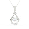 2.44Ct Round Cut Moissanite Teardrop Pendant in 14K Yellow Gold Plated