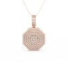 2Ct Round Cut Moissanite Hexagonal Cluster Pendant Necklace 14K Yellow Gold Plated