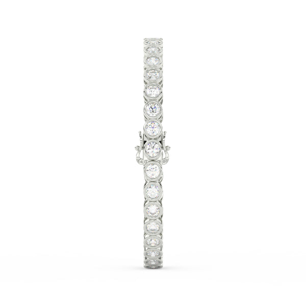 8.70 Ct Round Cut Moissanite Bezel Set Tennis Bracelet 14K Yellow Gold Plated