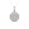 2Ct Round Cut Moissanite Hexagonal Cluster Pendant Necklace 14K Yellow Gold Plated