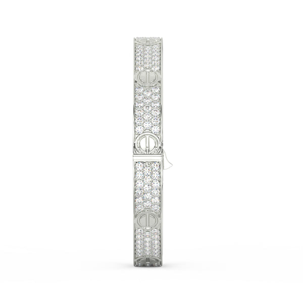 6.80 Ct Round Cut Moissanite Pave Set Cartier Bangle 14K Yellow Gold Plated