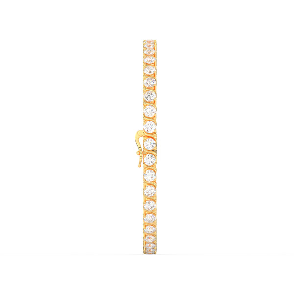 8.40 Ct Round Cut Moissanite Wave Tennis Bracelet 14K Yellow Gold Plated