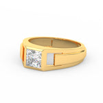 Load image into Gallery viewer, 2Ct Princess Cut Moissanite Men’s Solitaire Ring 14K Yellow Gold Plated