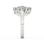 3Ct Round Cut Moissanite Women Cluster Engagement Ring 14K Yellow Gold Plated