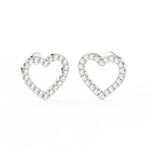 Load image into Gallery viewer, 1/2 Ct Round Cut Moissanite Heart Stud Earrings in 14K Gold Plated
