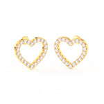 Load image into Gallery viewer, 1/2 Ct Round Cut Moissanite Heart Stud Earrings in 14K Gold Plated