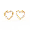 1 Ct Round Cut Moissanite Heart Stud Earrings in 14K Gold Plated