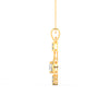2.44Ct Round Cut Moissanite Teardrop Pendant in 14K Yellow Gold Plated