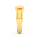 Load image into Gallery viewer, 2Ct Princess Cut Moissanite Men’s Solitaire Ring 14K Yellow Gold Plated