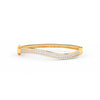 2.55Ct Round Cut Moissanite Wave Bangle Bracelet 14K Yellow Gold Plated