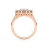 2.29Ct Round Cut Moissanite Women Cluster Engagement Ring 14K Yellow Gold Plated