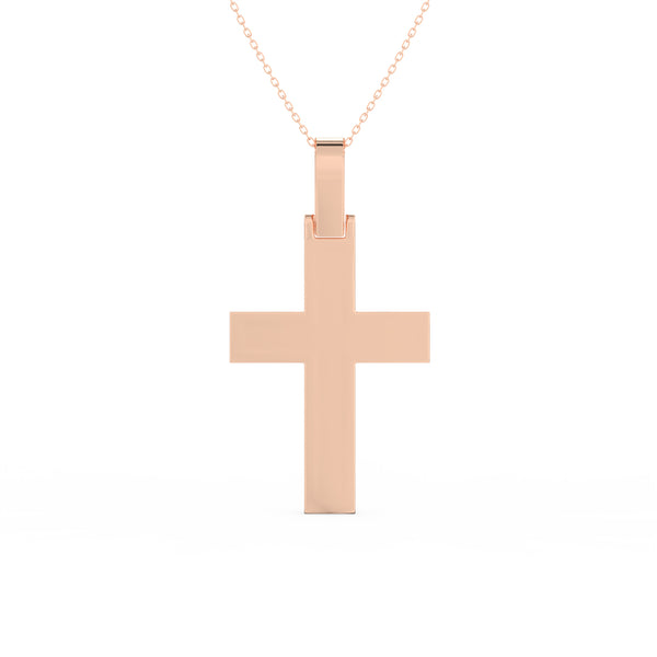 3Ct Round Moissanite Men Cross Pendant 14K Yellow Gold Plated