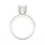 Load image into Gallery viewer, 2Ct Oval Cut Moissanite Halo Engagement Ring 14K White Gold Plated