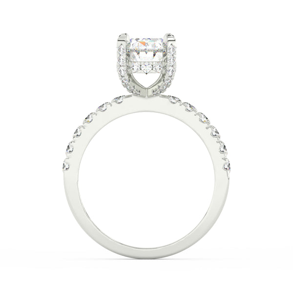 3.18Ct Oval Cut Moissanite Halo Engagement Ring 14K Yellow Gold Plated