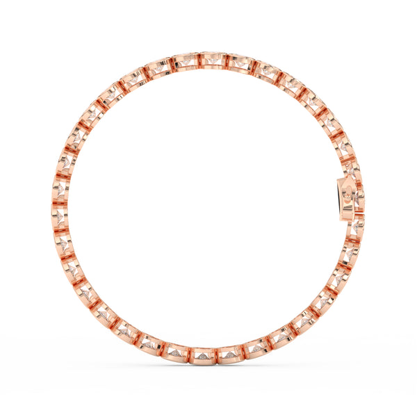 8.70 Ct Round Cut Moissanite Bezel Set Tennis Bracelet 14K Yellow Gold Plated