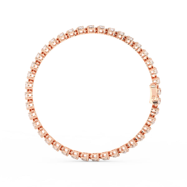 8.40 Ct Round Cut Moissanite Wave Tennis Bracelet 14K Yellow Gold Plated