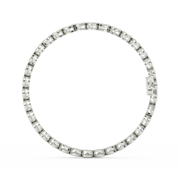 8.70 Ct Round Cut Moissanite Bezel Set Tennis Bracelet 14K Yellow Gold Plated